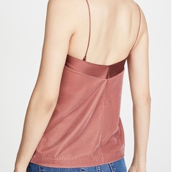 Club Monaco Old Rose Velvet Combo Cami Shirtless Top - Picture 2 of 8